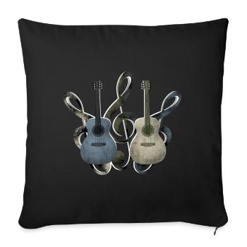 Guitar clef - Sofa pillowcase 17,3'' x 17,3'' (45 x 45 cm) - black - Front