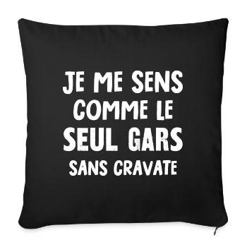 le seul gars sans cravate - Housse de coussin décorative 45 x 45 cm - noir - Devant