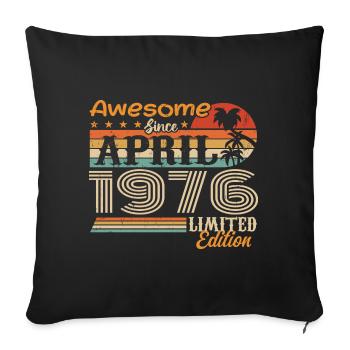 Les légendes sont nées en avril 1976 - Housse de coussin décorative 45 x 45 cm - noir - Devant