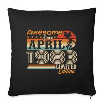 Les légendes sont nées en avril 1983 - Housse de coussin décorative 45 x 45 cm - noir - Devant