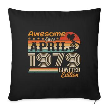 Les légendes sont nées en avril 1979 - Housse de coussin décorative 45 x 45 cm - noir - Devant