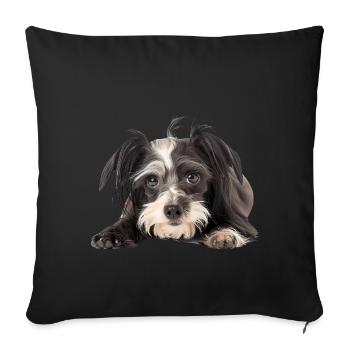 Chinese Crested - Sofa pillowcase 17,3'' x 17,3'' (45 x 45 cm) - black - Front