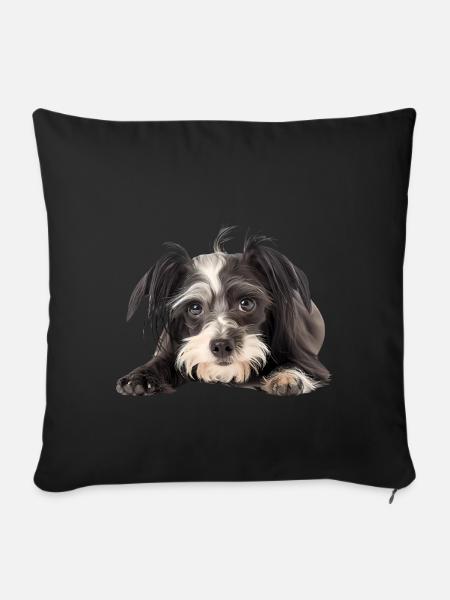 Chinese Crested - Sofakissenbezug 45 x 45 cm - Schwarz