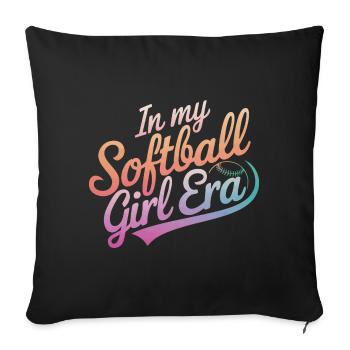 Softball Sport Softball Spieler - Sofakissenbezug 45 x 45 cm - Schwarz - Vorne
