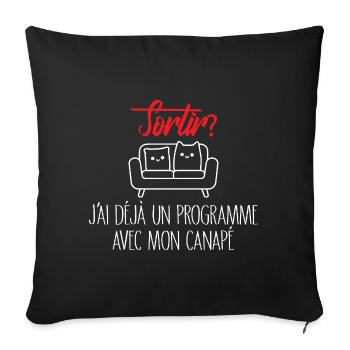 Go out? Nap Sofa Program - Sofa pillowcase 17,3'' x 17,3'' (45 x 45 cm) - black - Front