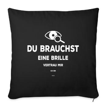 Augenoptiker Sehtest Optiker Brille lustig - Sofakissenbezug 45 x 45 cm - Schwarz - Vorne