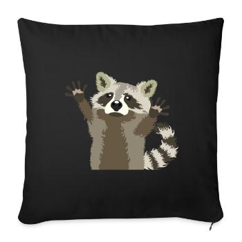 sweet raccoon motif - Sofa pillowcase 17,3'' x 17,3'' (45 x 45 cm) - black - Front