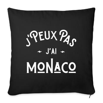 je peux pas j'ai Monaco cadeau humour vacances - Housse de coussin décorative 45 x 45 cm - noir - Devant