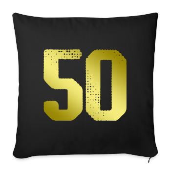 50 number jersey - Sofa pillowcase 17,3'' x 17,3'' (45 x 45 cm) - black - Front