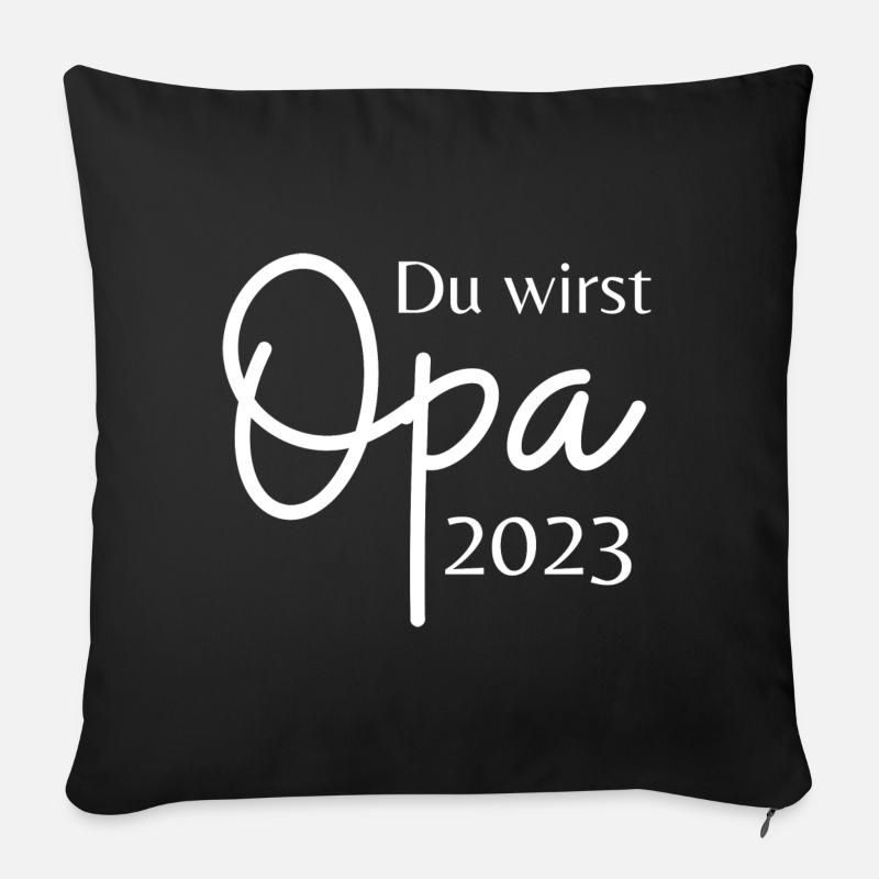 Schwangerschaft: Du wirst Opa 2023 - Sofakissenbezug 45 x 45 cm - Schwarz