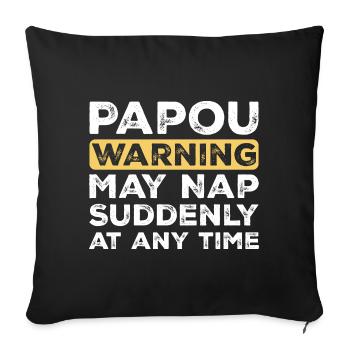 Lustiger Papou-Opa auf Vatertagsgeschenk - Sofakissenbezug 45 x 45 cm - Schwarz - Vorne