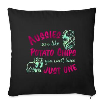 Les Australiens sont comme des croustilles - roses - Housse de coussin décorative 45 x 45 cm - noir - Devant