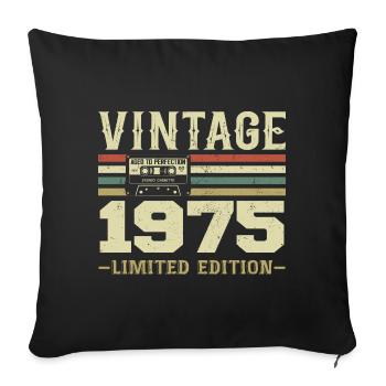 Vintage 1975 Retro 1975 Birthday Gift - Sofa pillowcase 17,3'' x 17,3'' (45 x 45 cm) - black - Front