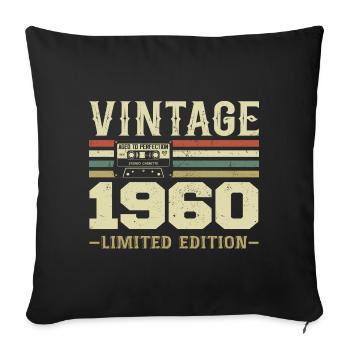 Vintage 1960's Retro 1960's Birthday Gift - Sofa pillowcase 17,3'' x 17,3'' (45 x 45 cm) - black - Front