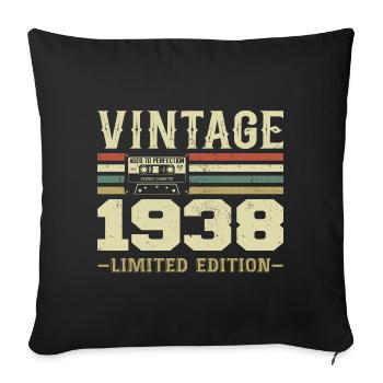 Vintage 1938 Retro 1938 Birthday Gift - Sofa pillowcase 17,3'' x 17,3'' (45 x 45 cm) - black - Front
