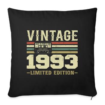 Vintage 1993 Retro 1993 Birthday Gift - Sofa pillowcase 17,3'' x 17,3'' (45 x 45 cm) - black - Front