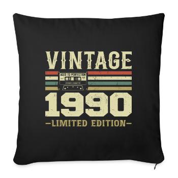 Vintage 1990's Retro 1990's Birthday Gift - Sofa pillowcase 17,3'' x 17,3'' (45 x 45 cm) - black - Front