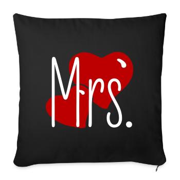 Look assorti Mr et Mme Saint-Valentin paire assortie - Housse de coussin décorative 45 x 45 cm - noir - Devant