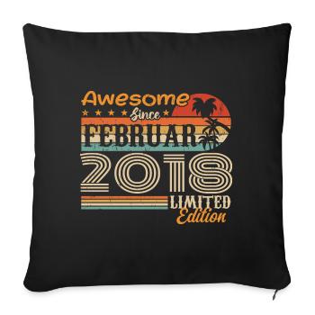 Birthday Vintage Gift Idea February 2018 - Sofa pillowcase 17,3'' x 17,3'' (45 x 45 cm) - black - Front