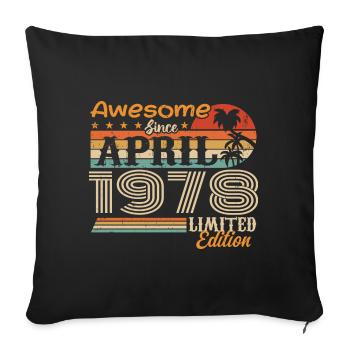 Les légendes sont nées en avril 1978 - Housse de coussin décorative 45 x 45 cm - noir - Devant