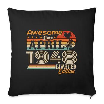 Les légendes sont nées en avril 1948 - Housse de coussin décorative 45 x 45 cm - noir - Devant