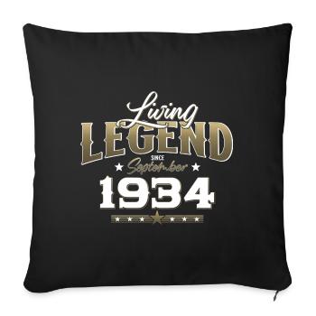 90th Birthday Legend September 1934 Volume 34 - Sofa pillowcase 17,3'' x 17,3'' (45 x 45 cm) - black - Front
