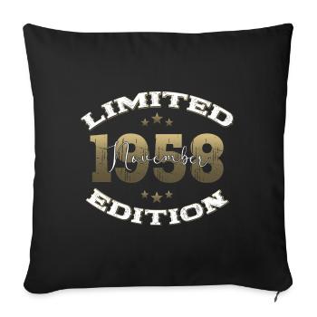 66e anniversaire Légende Novembre 1958 Volume 58 - Housse de coussin décorative 45 x 45 cm - noir - Devant