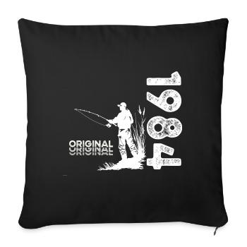 40ème Anniversaire Pêcheur Pêche 1984 Millésime 1984 - Housse de coussin décorative 45 x 45 cm - noir - Devant