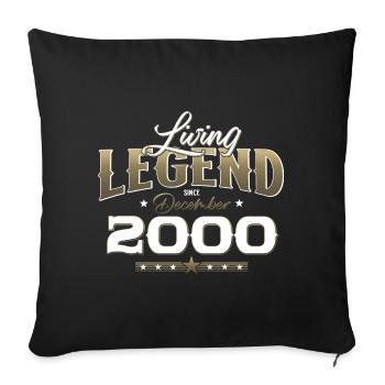 24th Birthday Vintage December 2000 Vintage - Sofa pillowcase 17,3'' x 17,3'' (45 x 45 cm) - black - Front