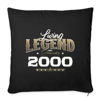 25ème Anniversaire Légendaire depuis Janvier Millésime 2000 - Housse de coussin décorative 45 x 45 cm - noir - Devant