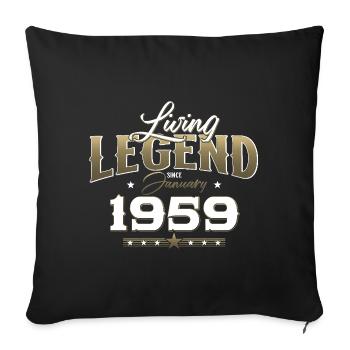 66e anniversaire Original janvier 1959 Volume 59 - Housse de coussin décorative 45 x 45 cm - noir - Devant