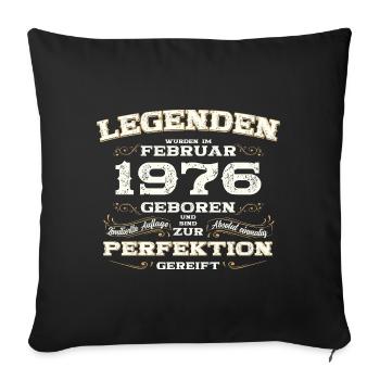 49th Birthday Gift Husband Original February 1976 - Sofa pillowcase 17,3'' x 17,3'' (45 x 45 cm) - black - Front
