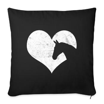 Cadeau de cheval - Housse de coussin décorative 45 x 45 cm - noir - Devant