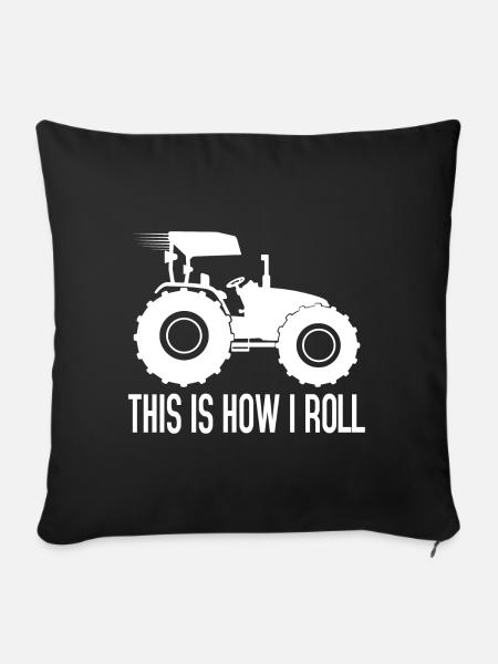 Lustiger Traktor Spruch - Sofakissenbezug 45 x 45 cm - Schwarz