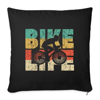 Bike Life - Sofa pillowcase 17,3'' x 17,3'' (45 x 45 cm) - black - Front