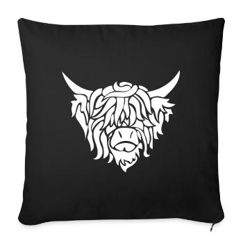Vache Cadeau écossais De hautes terres - Housse de coussin décorative 45 x 45 cm - noir - Devant