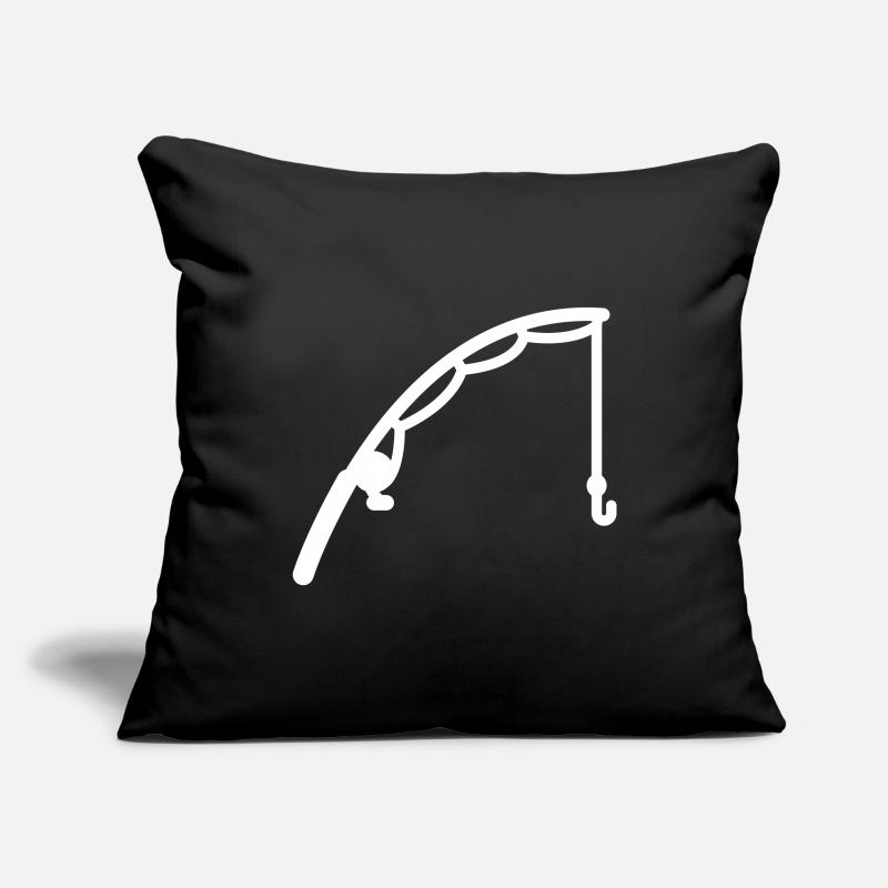 Icône de pêche à la canne à pêche Housse de coussin décorative 45 x 45 cm