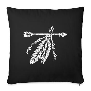 Arrow with feathers, Indian symbol, protection & strength - Sofa pillowcase 17,3'' x 17,3'' (45 x 45 cm) - black - Front