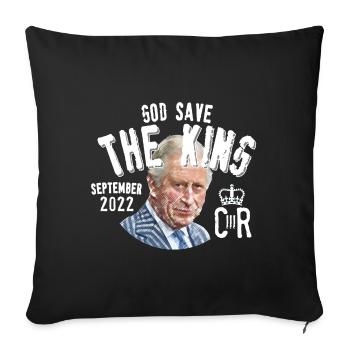 God save the king Charles - Sofa pillowcase 17,3'' x 17,3'' (45 x 45 cm) - black - Front