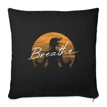 Yoga - The well-being of meditation - Sofa pillowcase 17,3'' x 17,3'' (45 x 45 cm) - black - Front