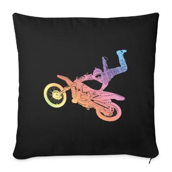 Motocross Silhouette - Housse de coussin décorative 45 x 45 cm - noir - Devant