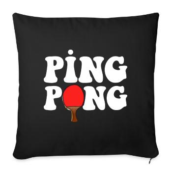 Ping Pong outfit with table tennis bat - Sofa pillowcase 17,3'' x 17,3'' (45 x 45 cm) - black - Front