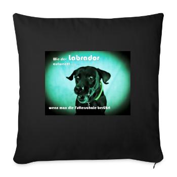 Hungriger Labrador - Sofakissenbezug 45 x 45 cm - Schwarz - Vorne