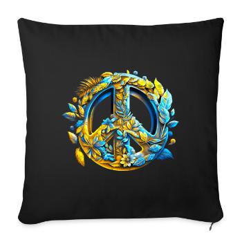 Symbole de paix, Ukraine, signe de paix, paix - Housse de coussin décorative 45 x 45 cm - noir - Devant
