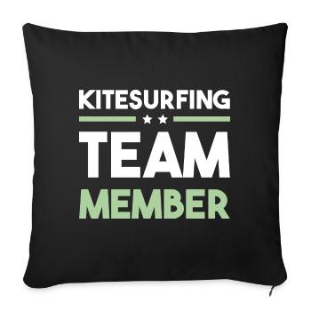 Kitesurfing Team - Sofakissenbezug 45 x 45 cm - Schwarz - Vorne