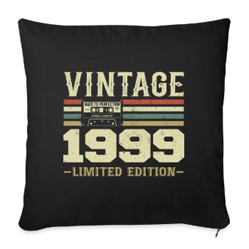 Vintage 1990's Retro 1990's Birthday Gift - Sofa pillowcase 17,3'' x 17,3'' (45 x 45 cm) - black - Front