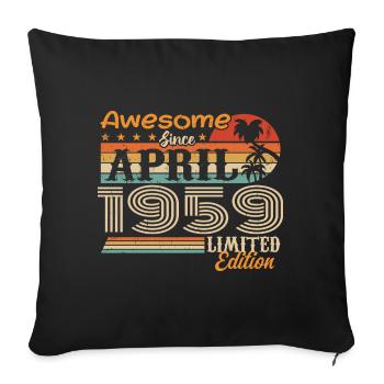 Les légendes sont nées en avril 1959 - Housse de coussin décorative 45 x 45 cm - noir - Devant