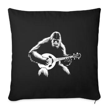 Fox jouant de la guitare cadeau - Housse de coussin décorative 45 x 45 cm - noir - Devant