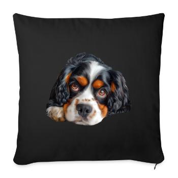 Cavalier King Charles - Sofa pillowcase 17,3'' x 17,3'' (45 x 45 cm) - black - Front