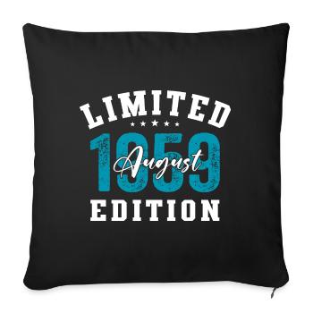 65th Birthday Original August 1959 Year 1959 - Sofa pillowcase 17,3'' x 17,3'' (45 x 45 cm) - black - Front